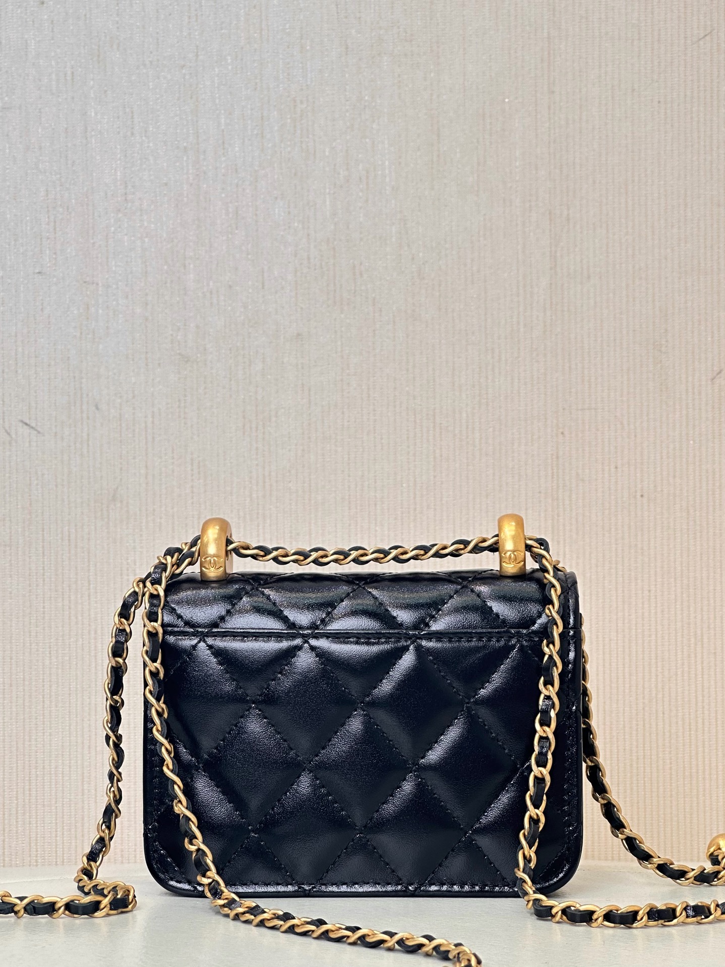 CHANEL Calfskin Quilted Perfect Fit Coin Purse With Chain Black - image 3