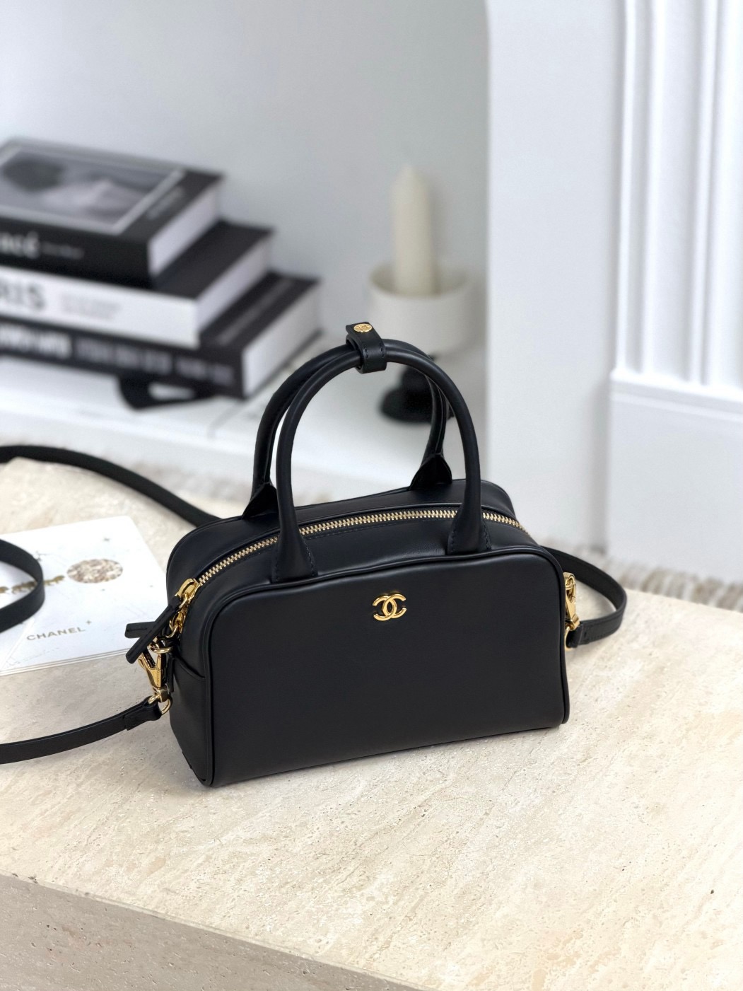 CHANEL Clutch With Leather Strap Calfskin - image 5