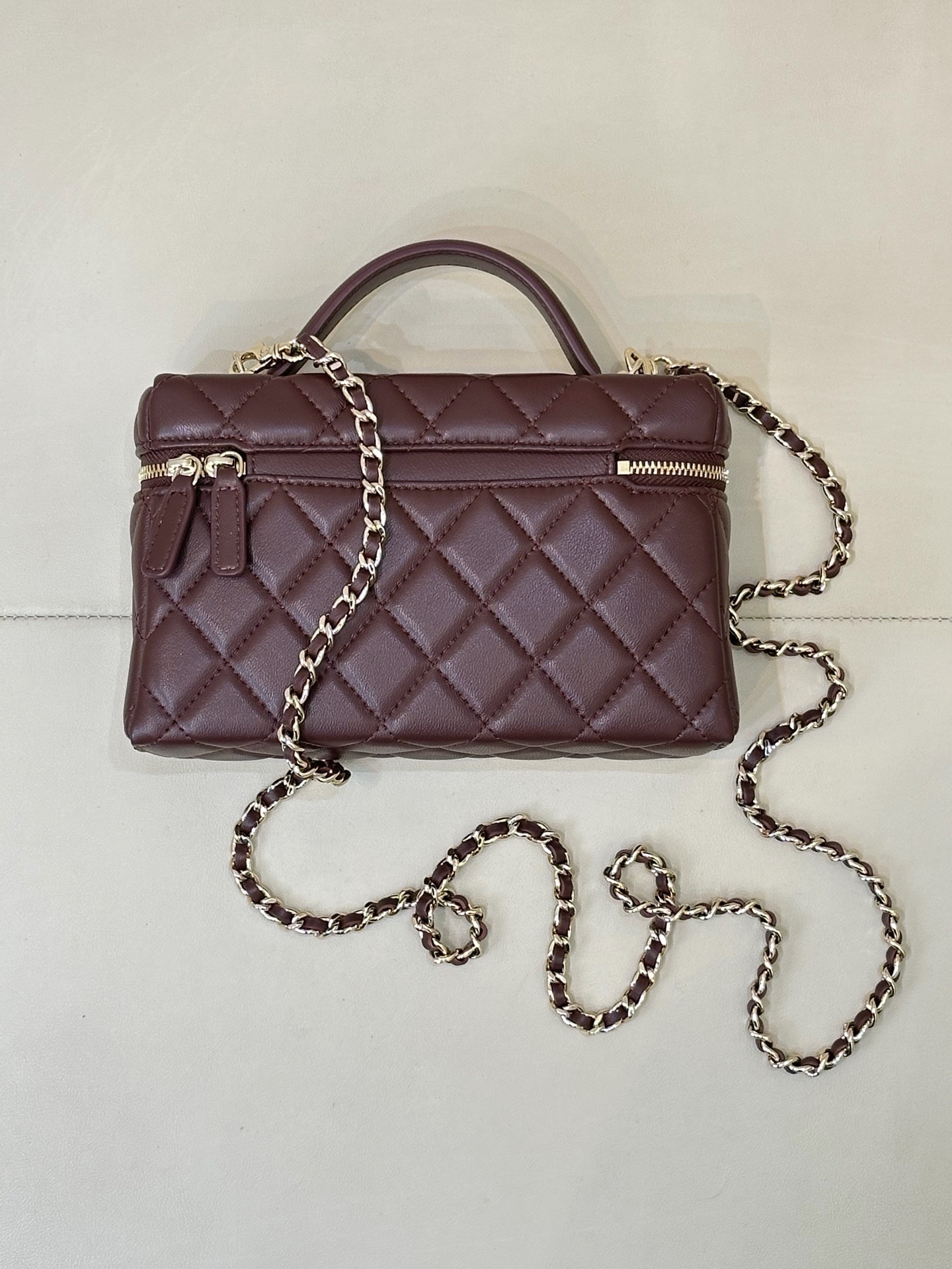 CHANEL Lambskin Vanity With Chain Chocolate - image 3