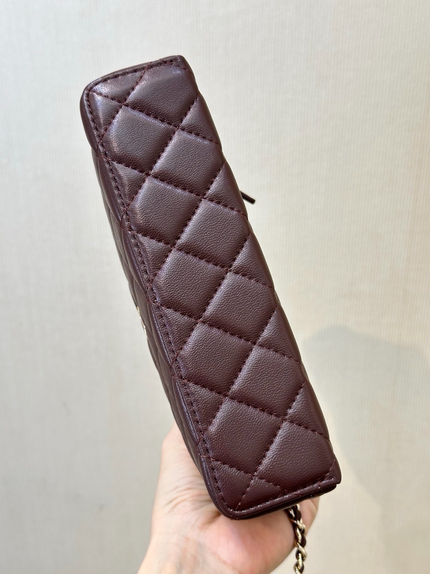 CHANEL Lambskin Vanity With Chain Chocolate - image 5