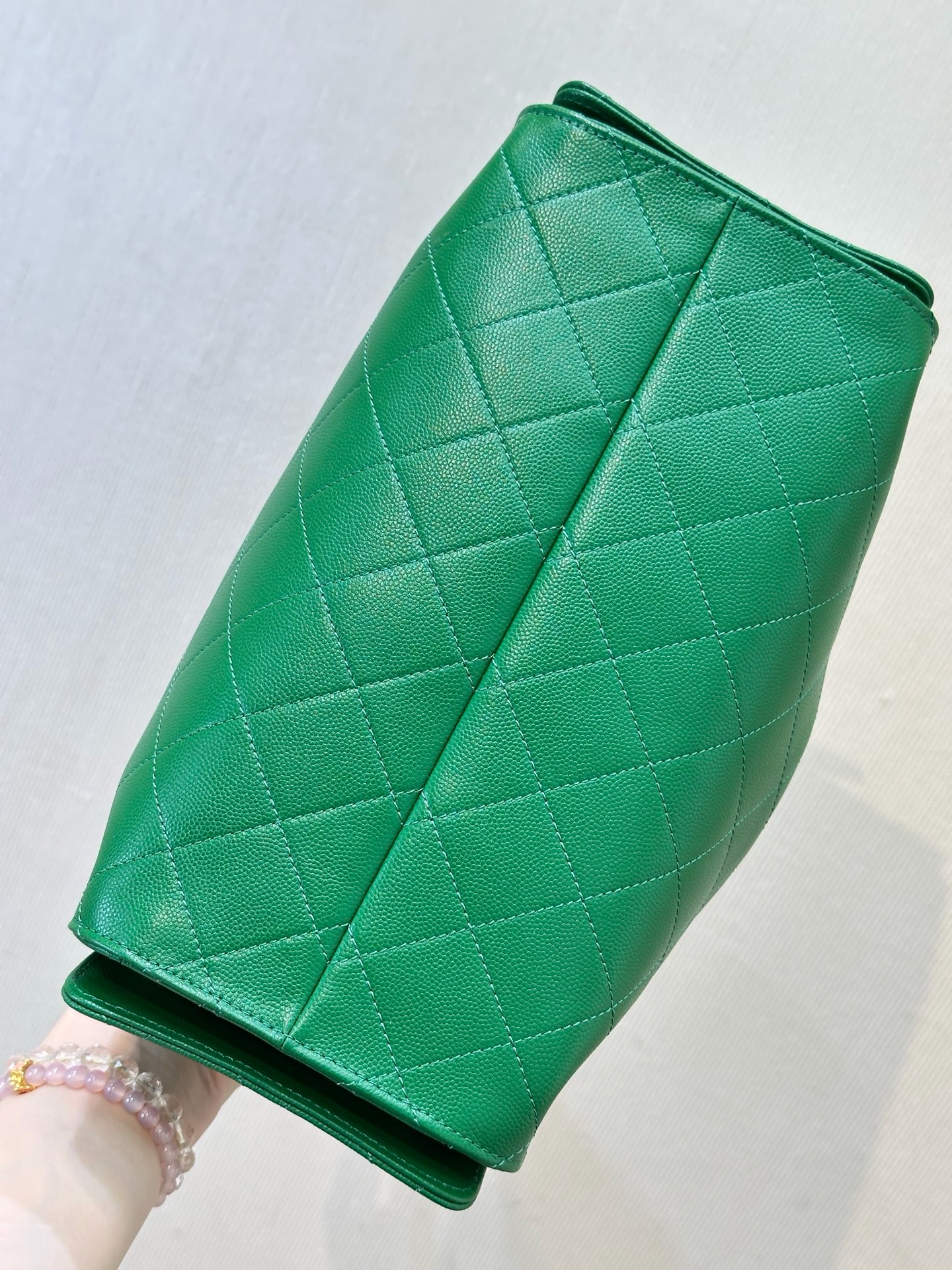CHANEL 25 Mini Handbag Grained Calfskin Light Gold Hardware - image 5