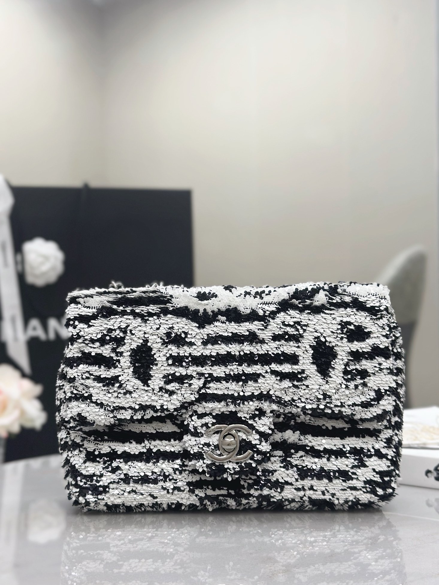 CHANEL Small Flap Bag Sequins - image 2