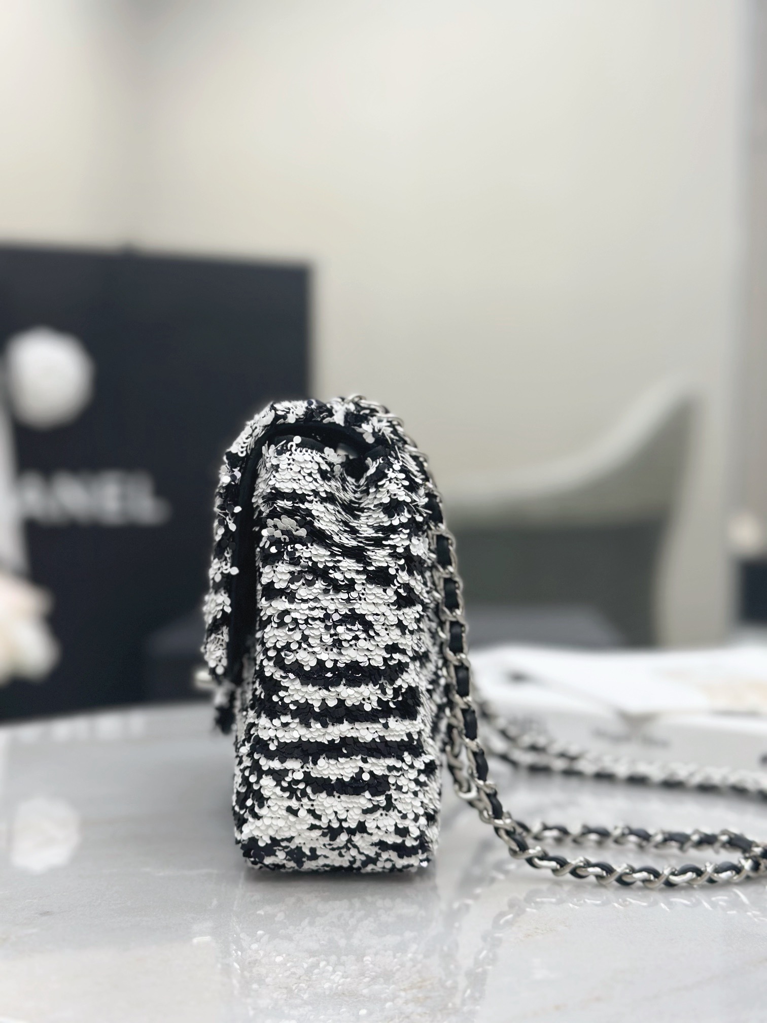 CHANEL Small Flap Bag Sequins - image 4