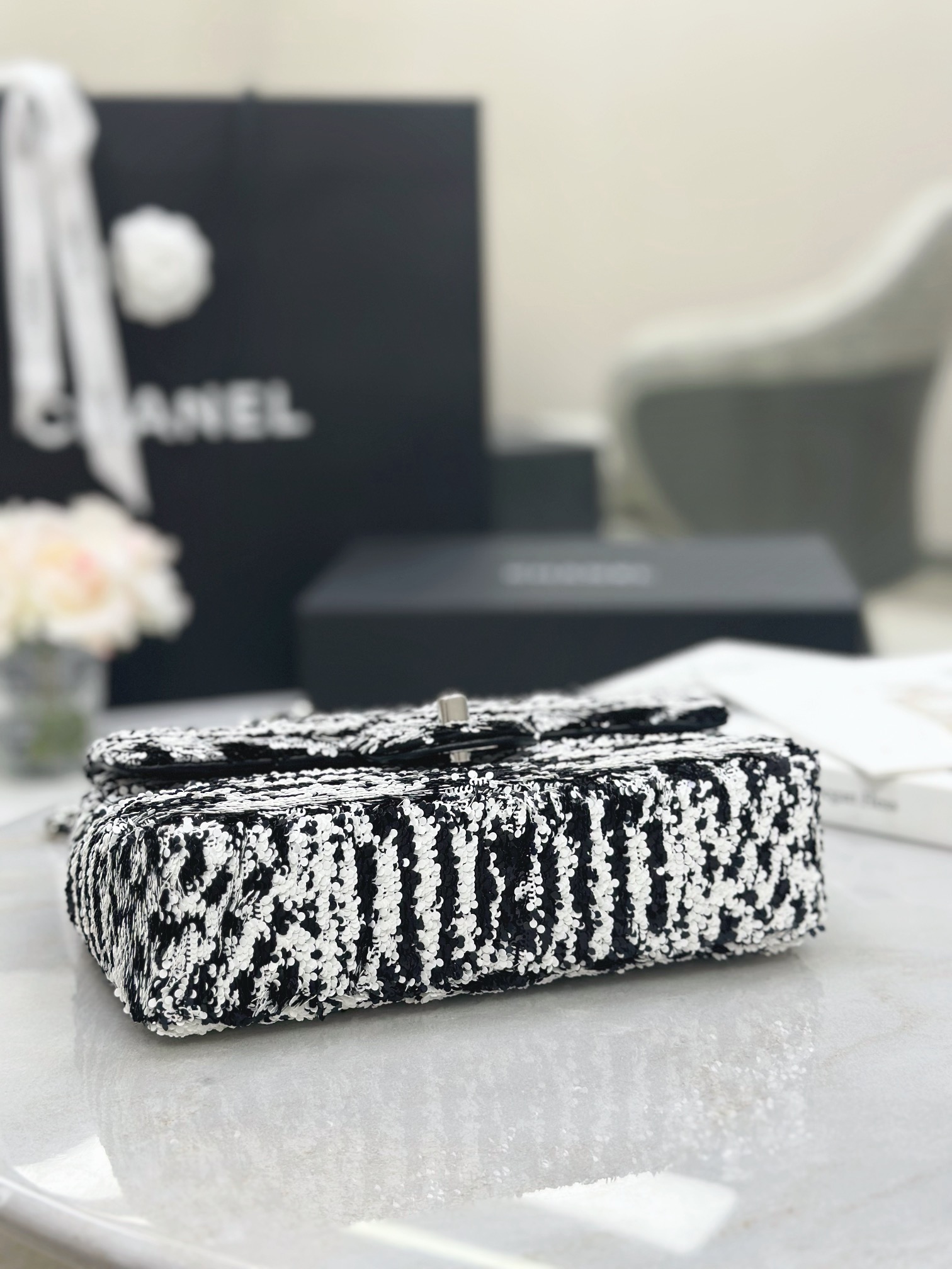 CHANEL Small Flap Bag Sequins - image 5