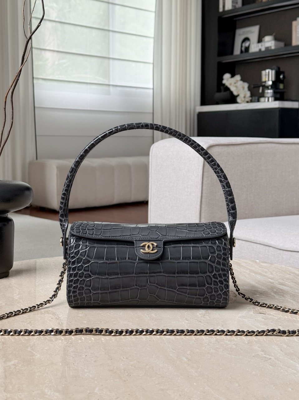 CHANEL Clutch With Chain Crocodile Embossed Calfskin - image 2
