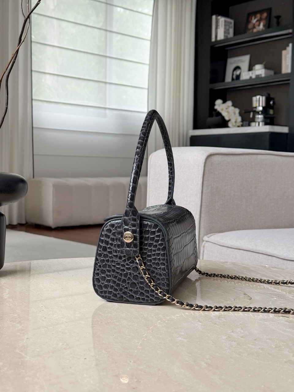 CHANEL Clutch With Chain Crocodile Embossed Calfskin - image 4
