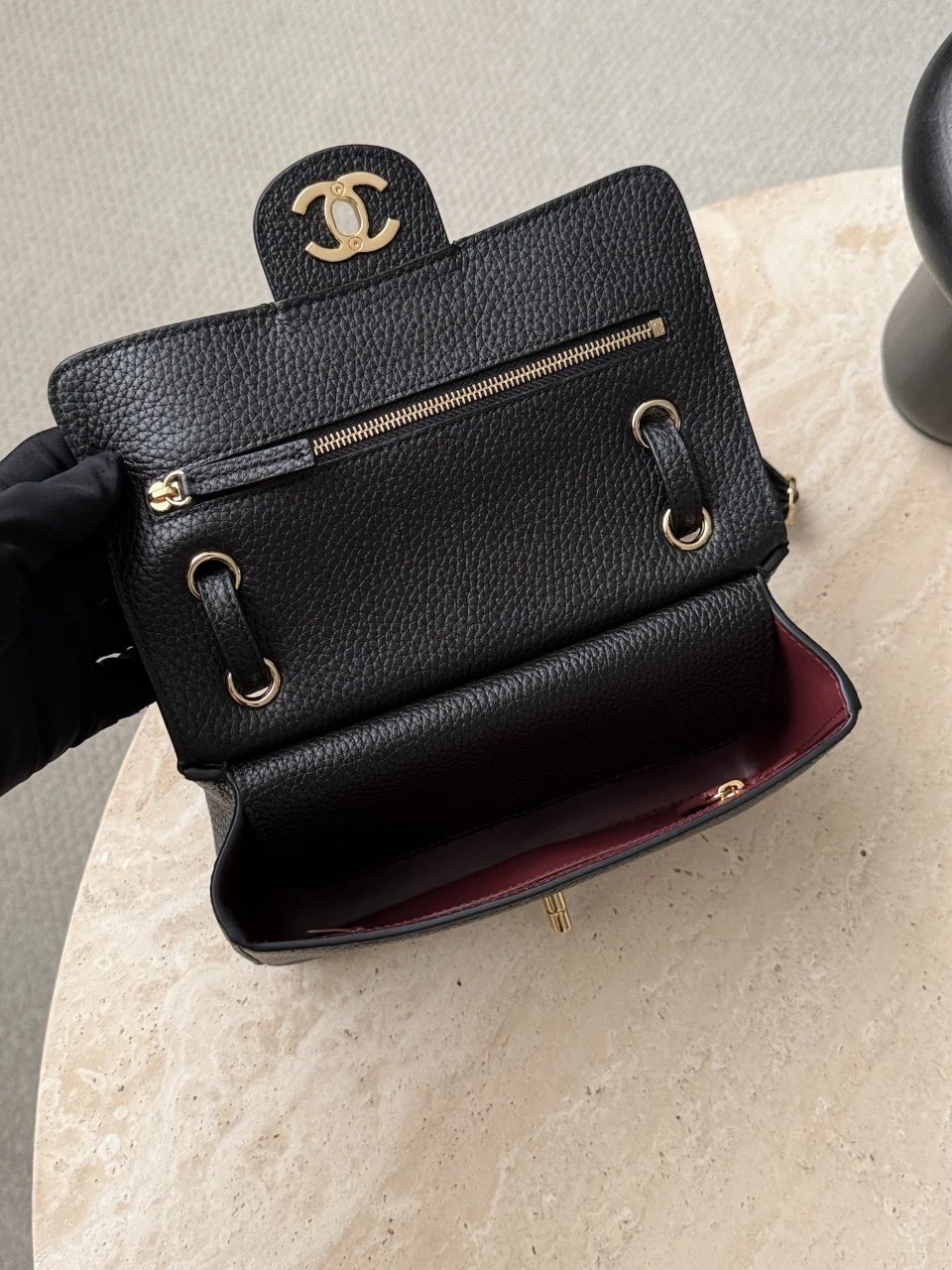 CHANEL Mini Flap Bag Grained Calfskin - image 6