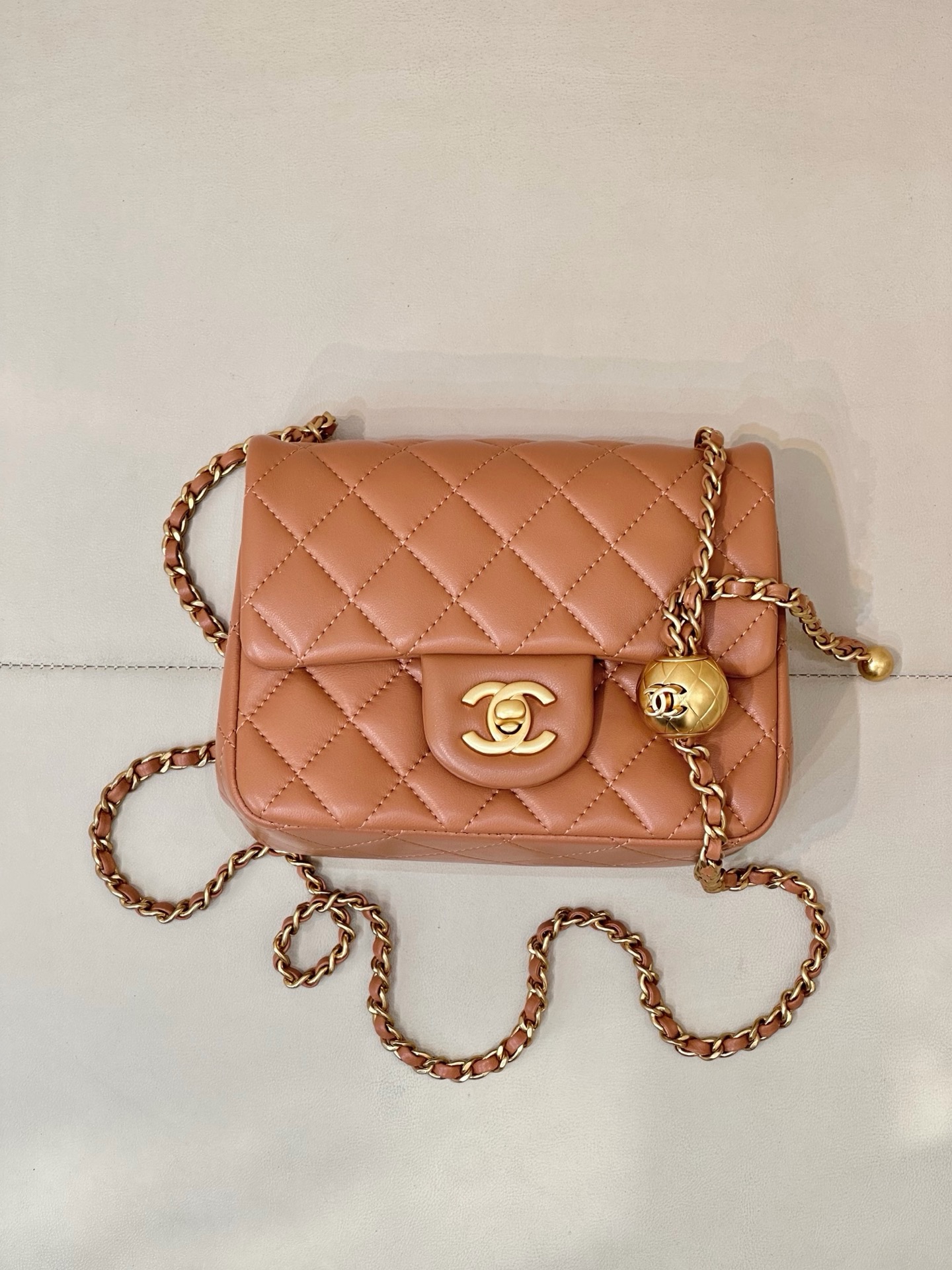 CHANEL MINI Classic Flap with Gold Ball Charm Lambskin - image 2