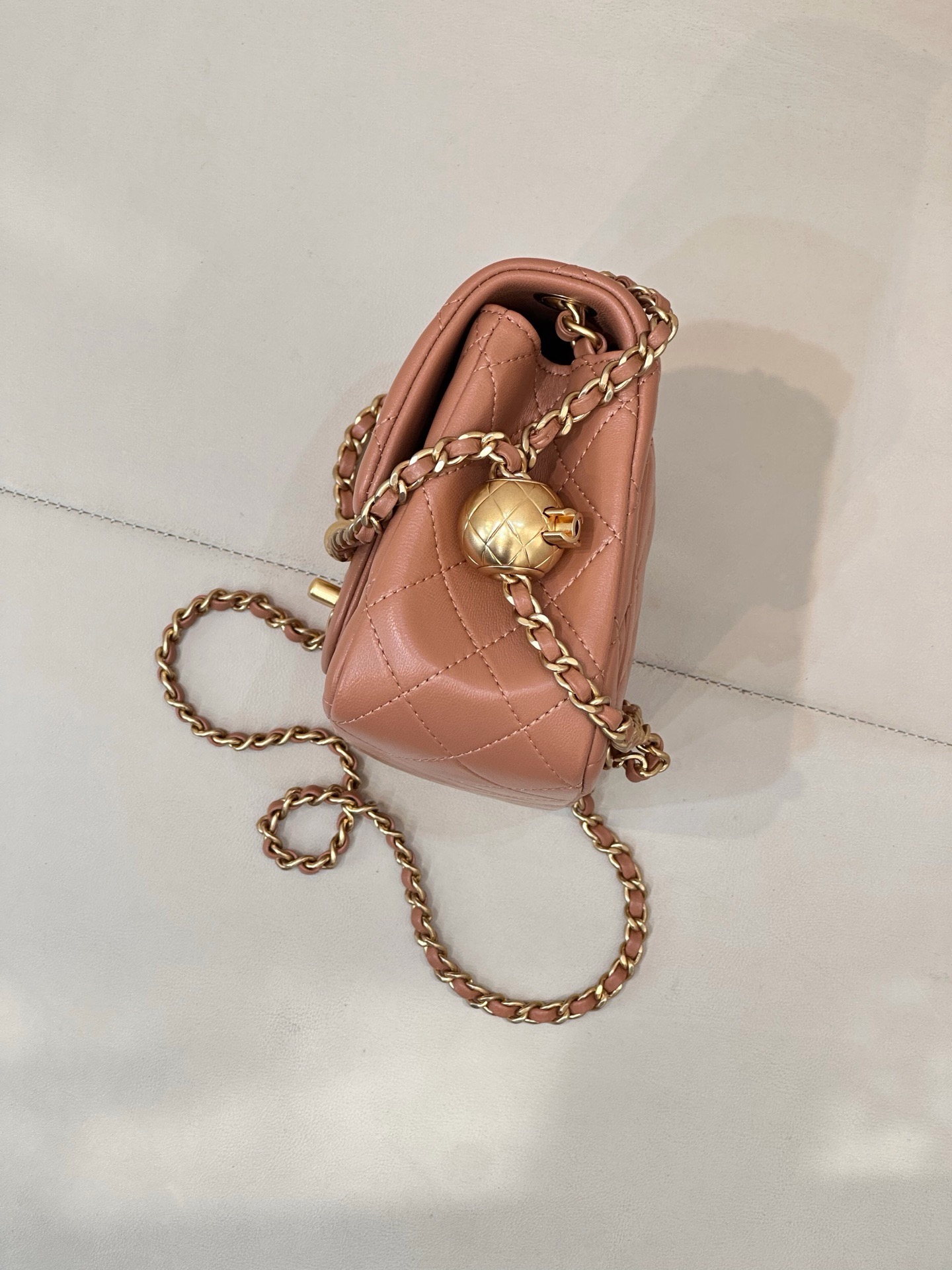 CHANEL MINI Classic Flap with Gold Ball Charm Lambskin - image 4