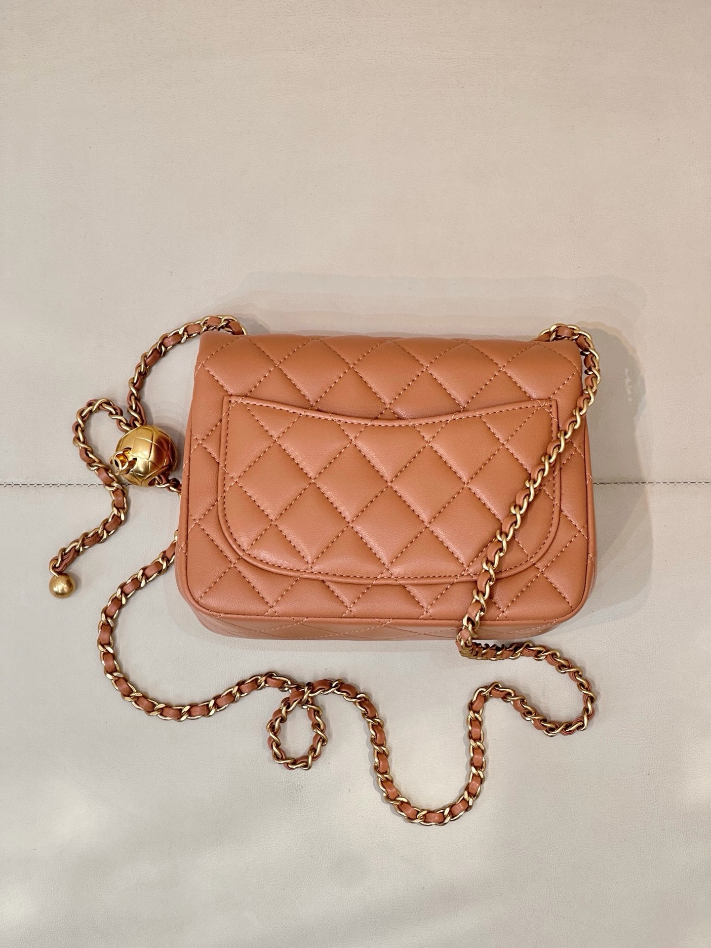 CHANEL MINI Classic Flap with Gold Ball Charm Lambskin - image 3