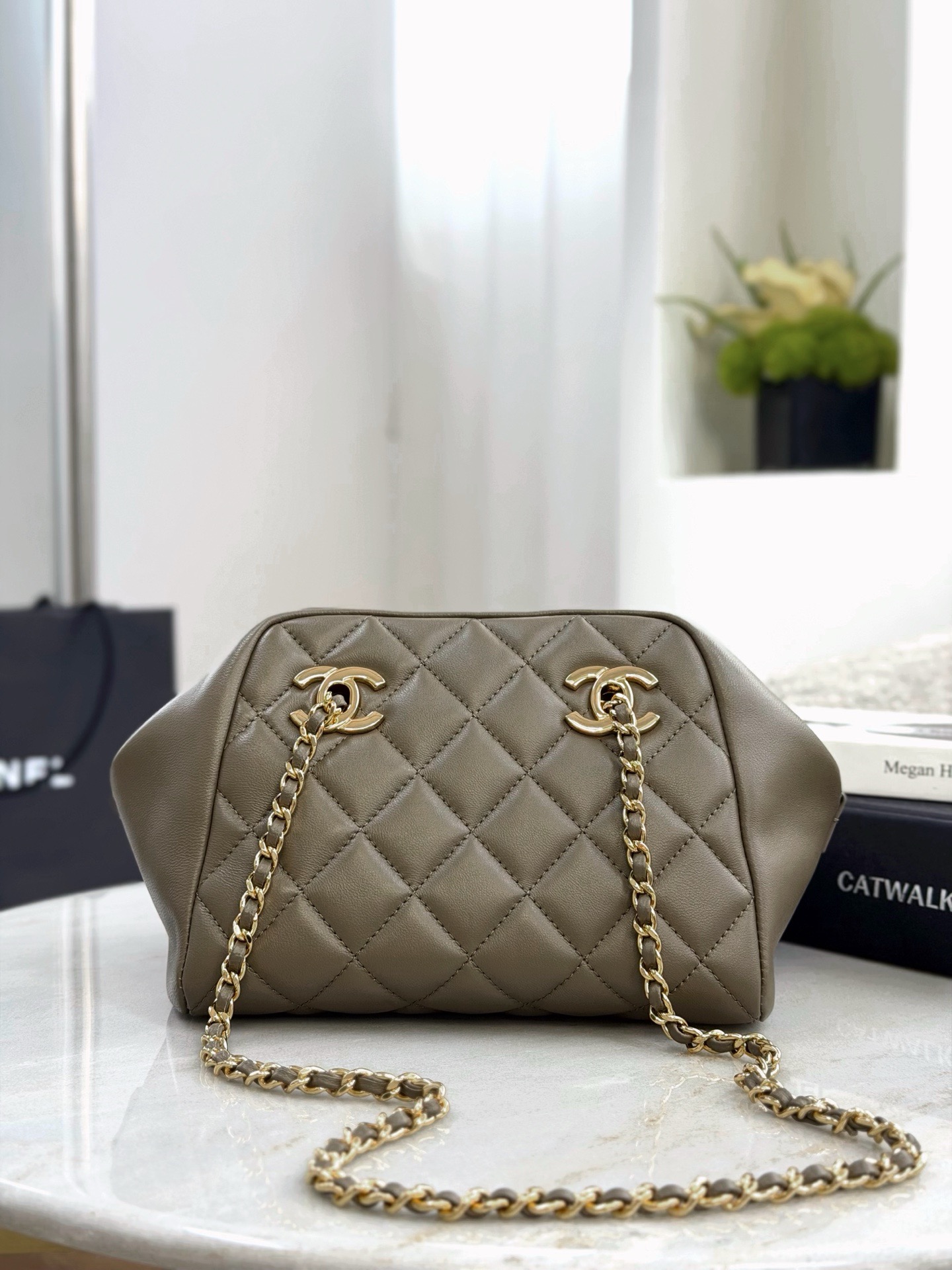 CHANEL Small Bowling Bag Lambskin - image 2