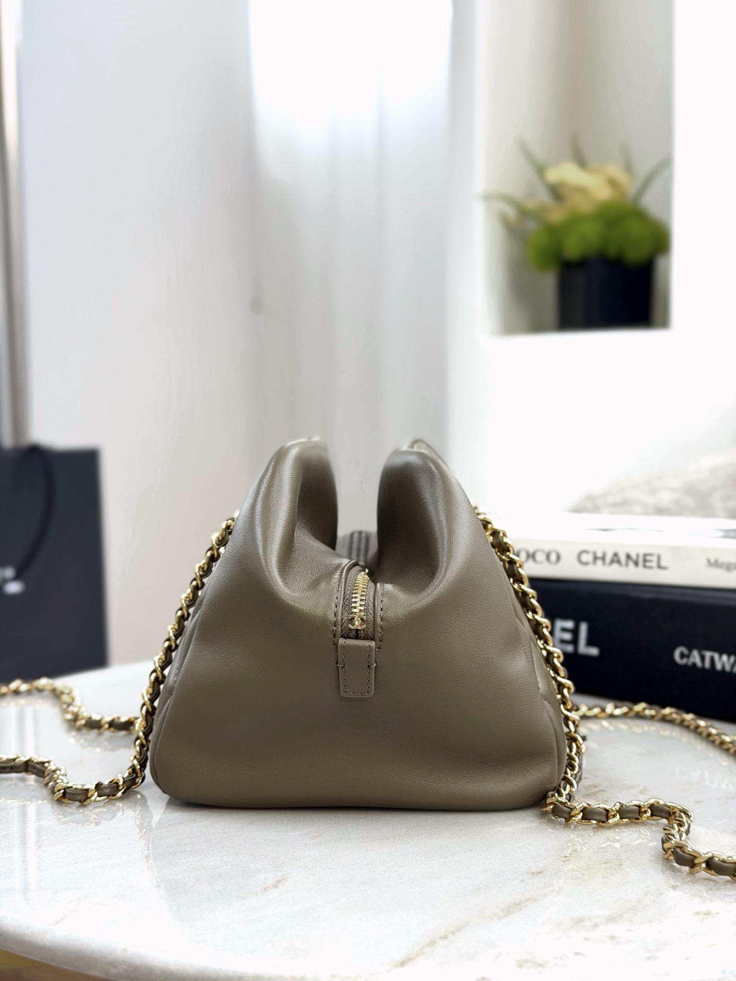 CHANEL Small Bowling Bag Lambskin - image 3