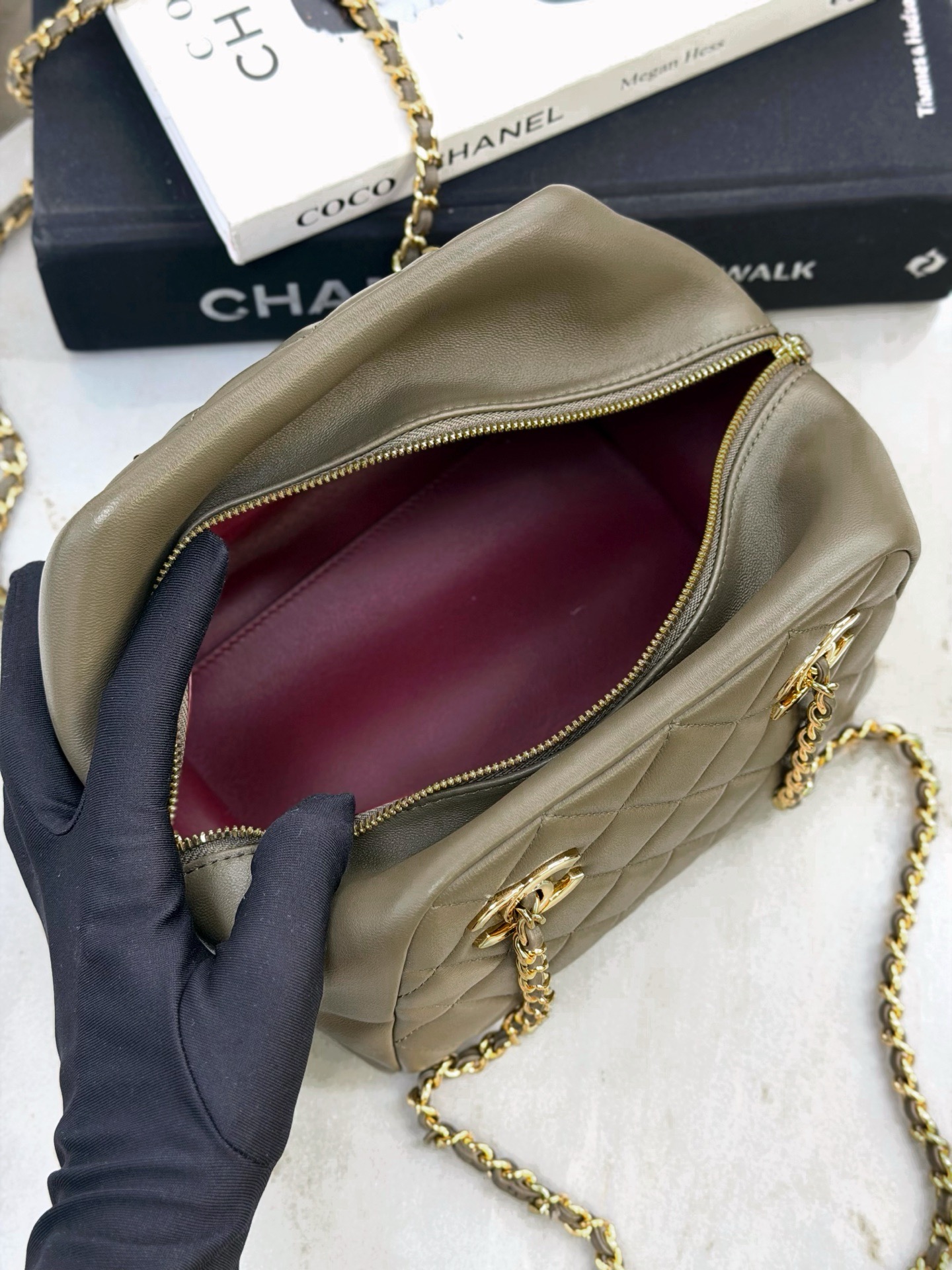 CHANEL Small Bowling Bag Lambskin - image 6