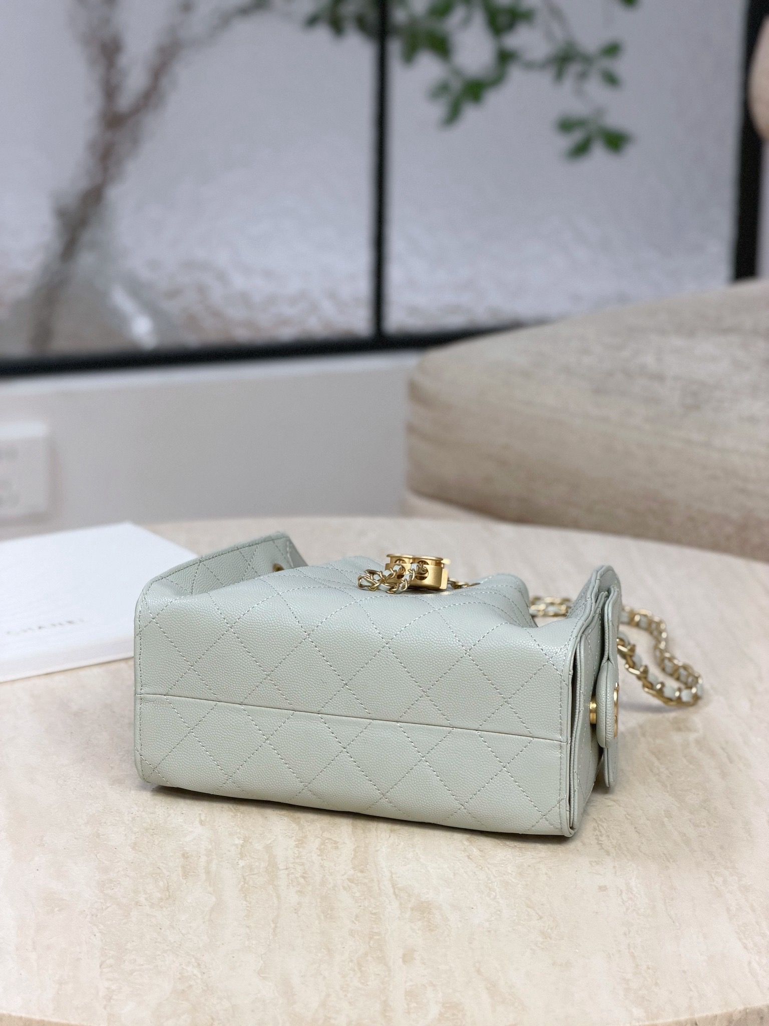 CHANEL 25 Mini Handbag Light Green - image 5