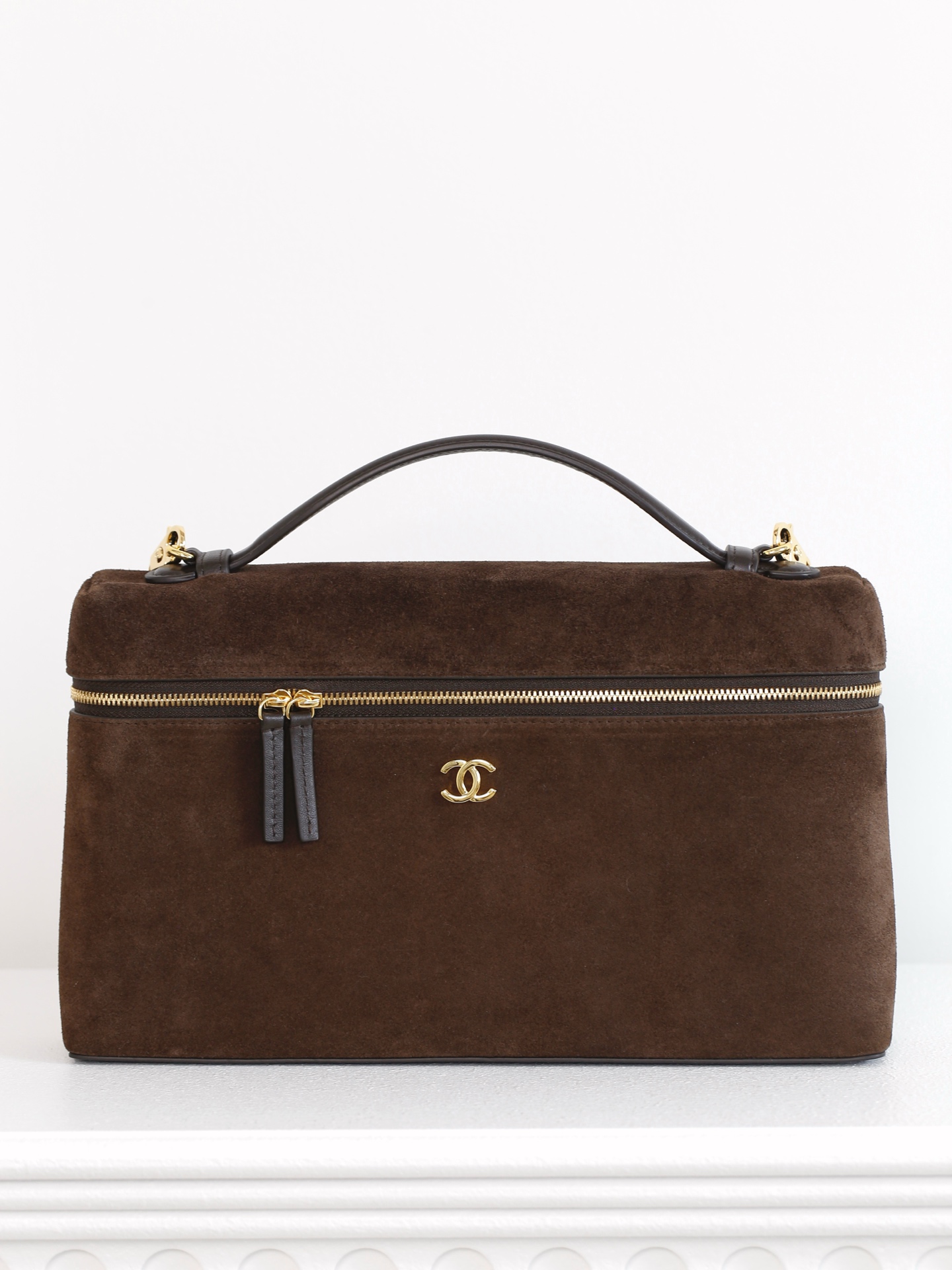 CHANEL Large Vanity with chain Suede Calfskin Dark Brown - image 2