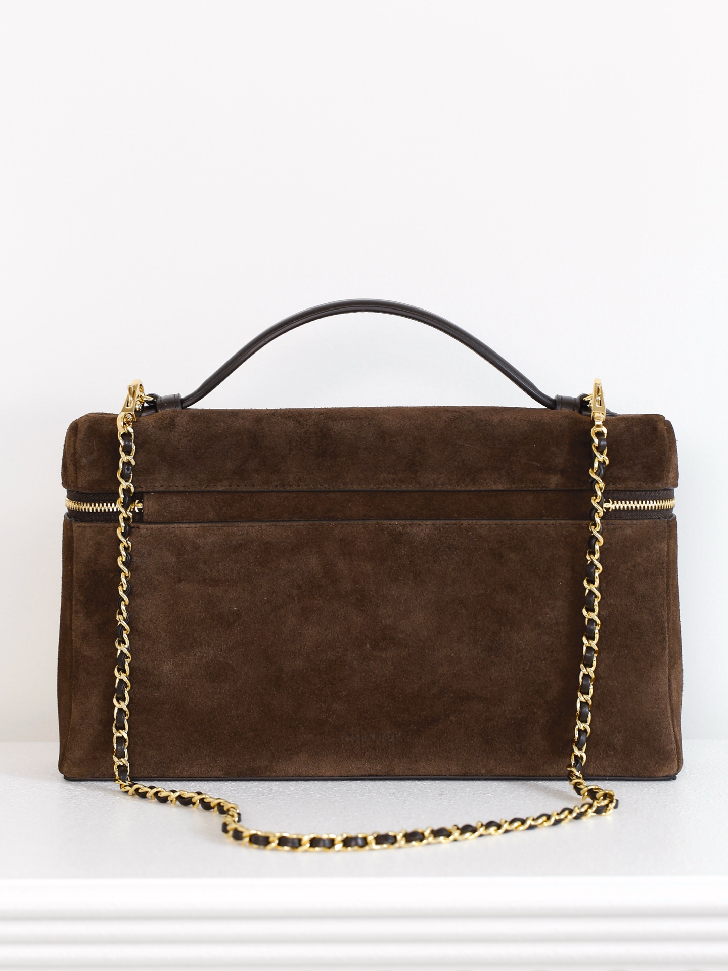CHANEL Large Vanity with chain Suede Calfskin Dark Brown - image 3