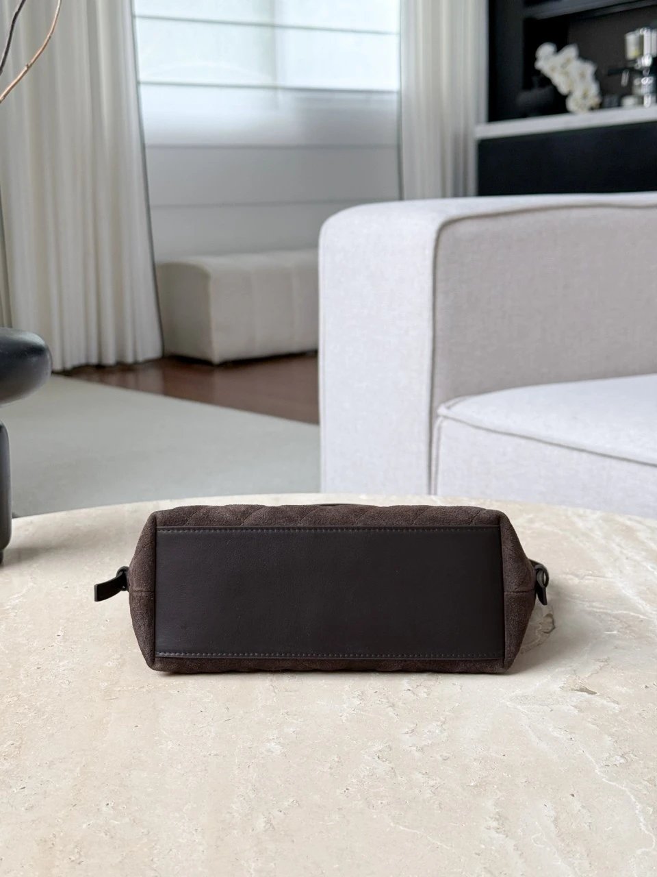 CHANEL Clutch with Leather Strap Suede - image 5