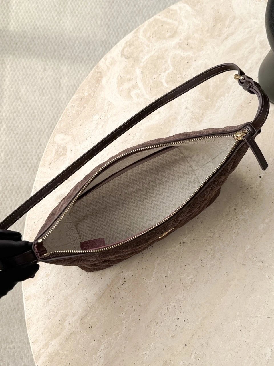CHANEL Clutch with Leather Strap Suede - image 6
