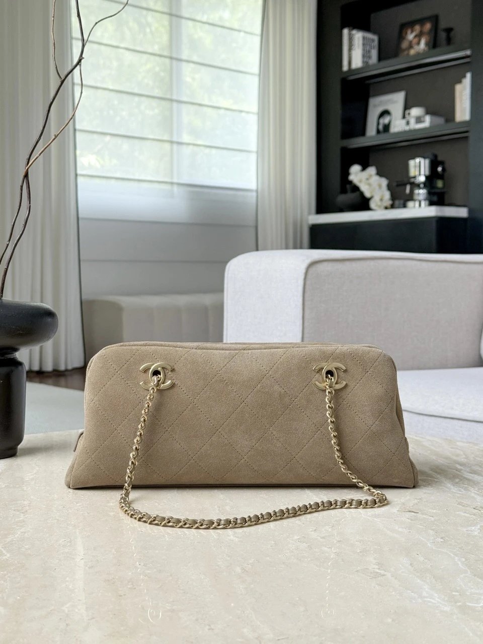 CHANEL 26S suede patchwork stick bag - image 2