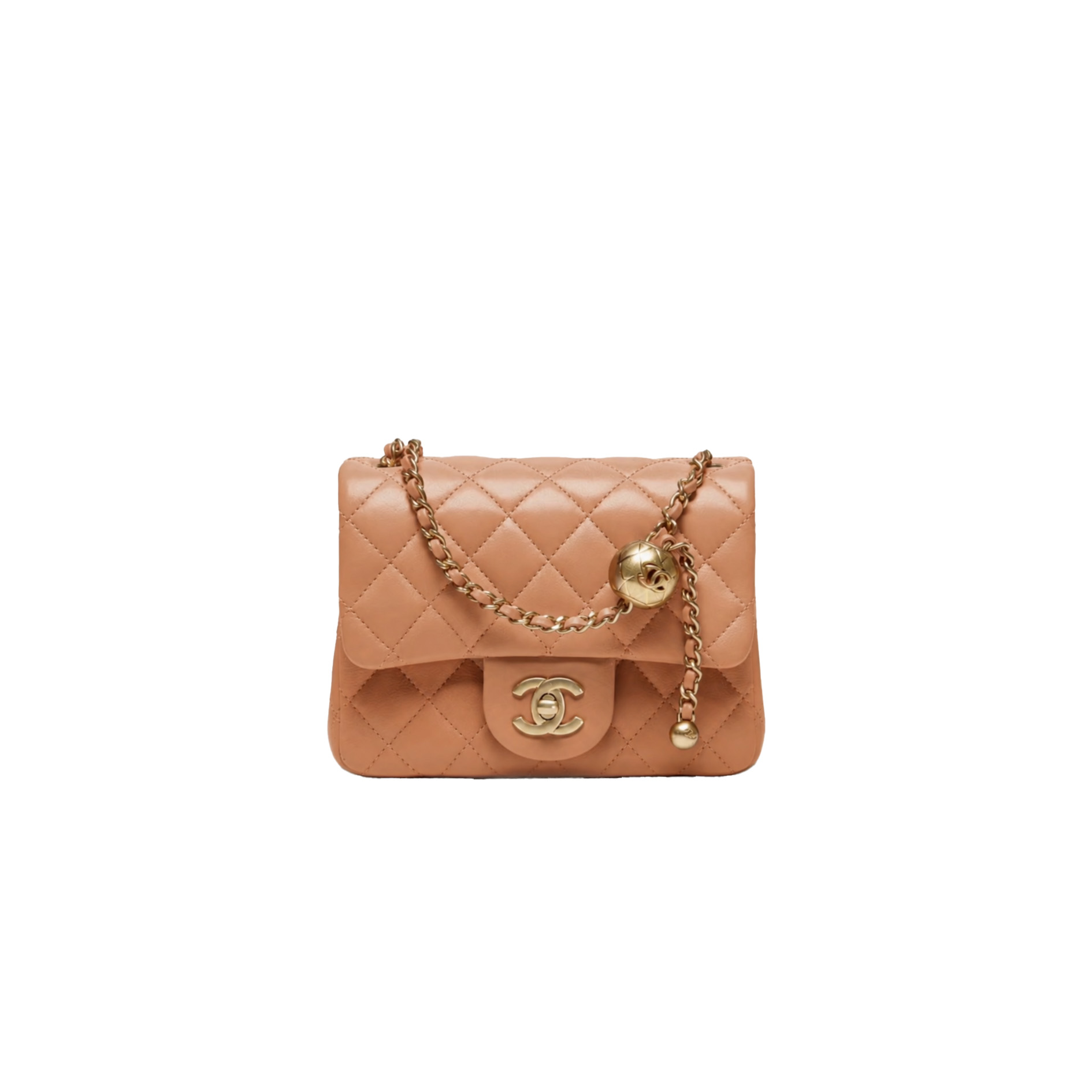 CHANEL MINI Classic Flap with Gold Ball Charm Lambskin