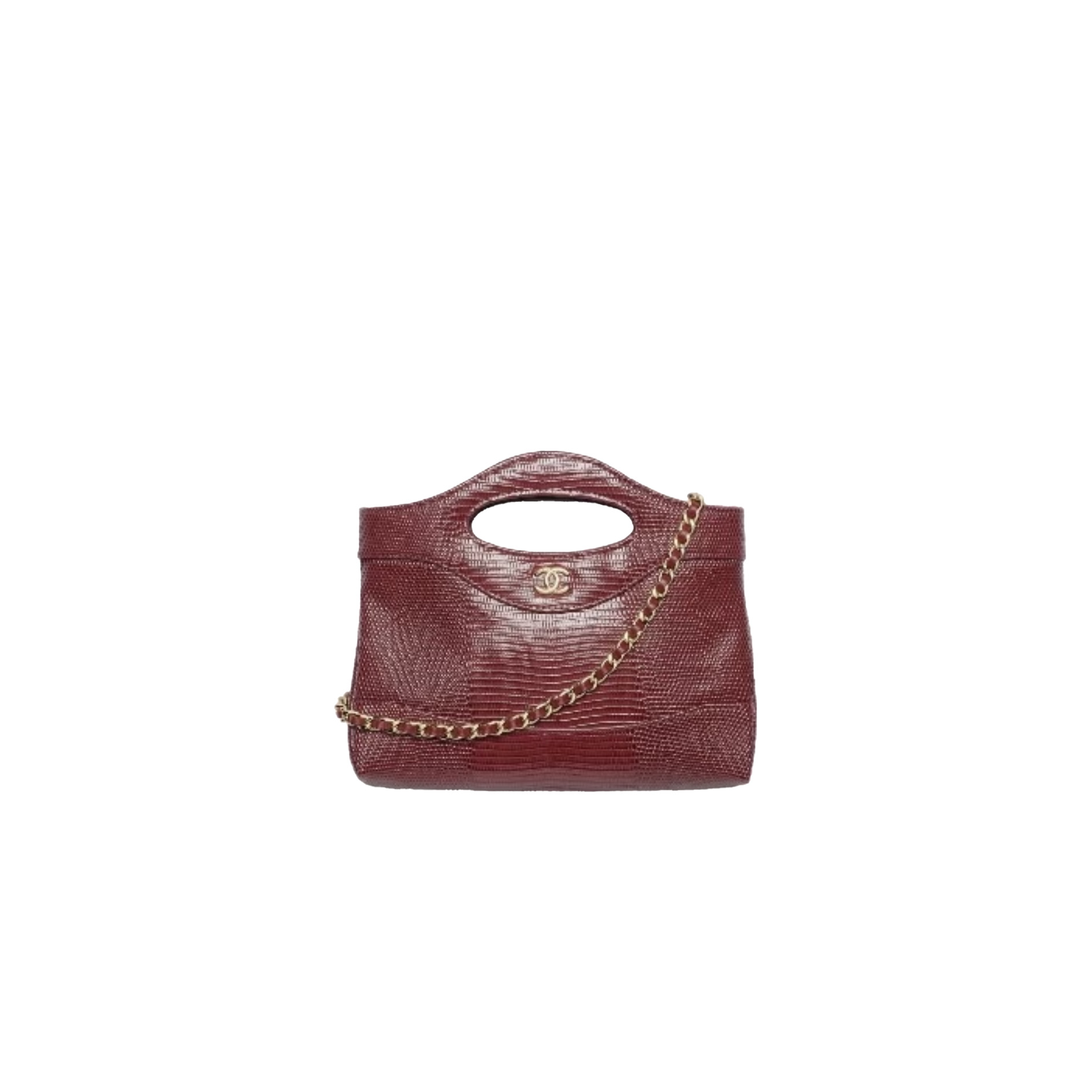 CHANEL 31 MINI Shopping Bag Lizard Embossed Calfskin