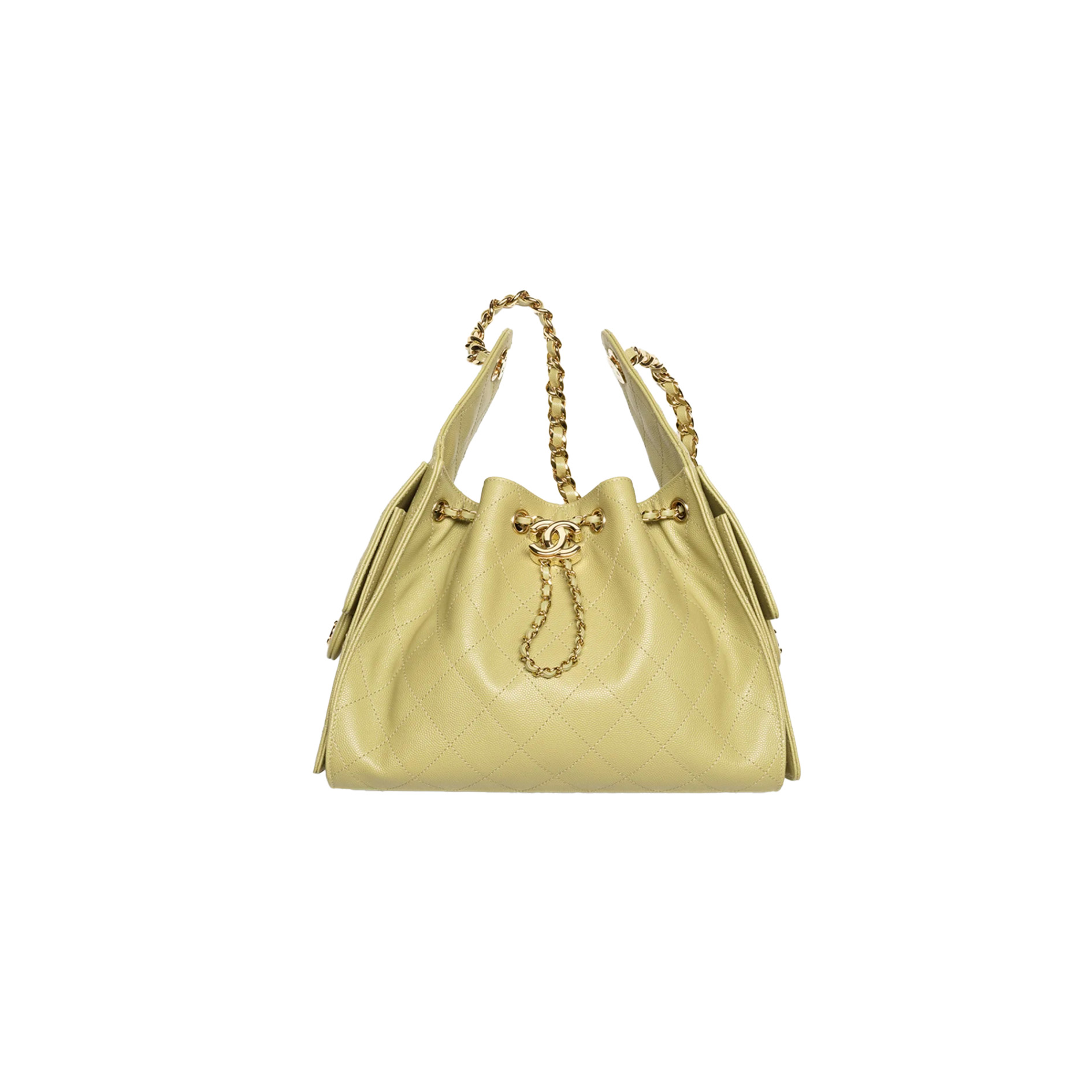 CHANEL 25 HANDBAG Grained Calfskin Green