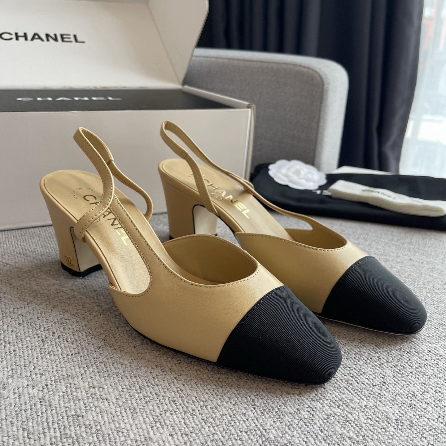 CHANEL Slingbacks Goatskin & Grosgrain - image 4