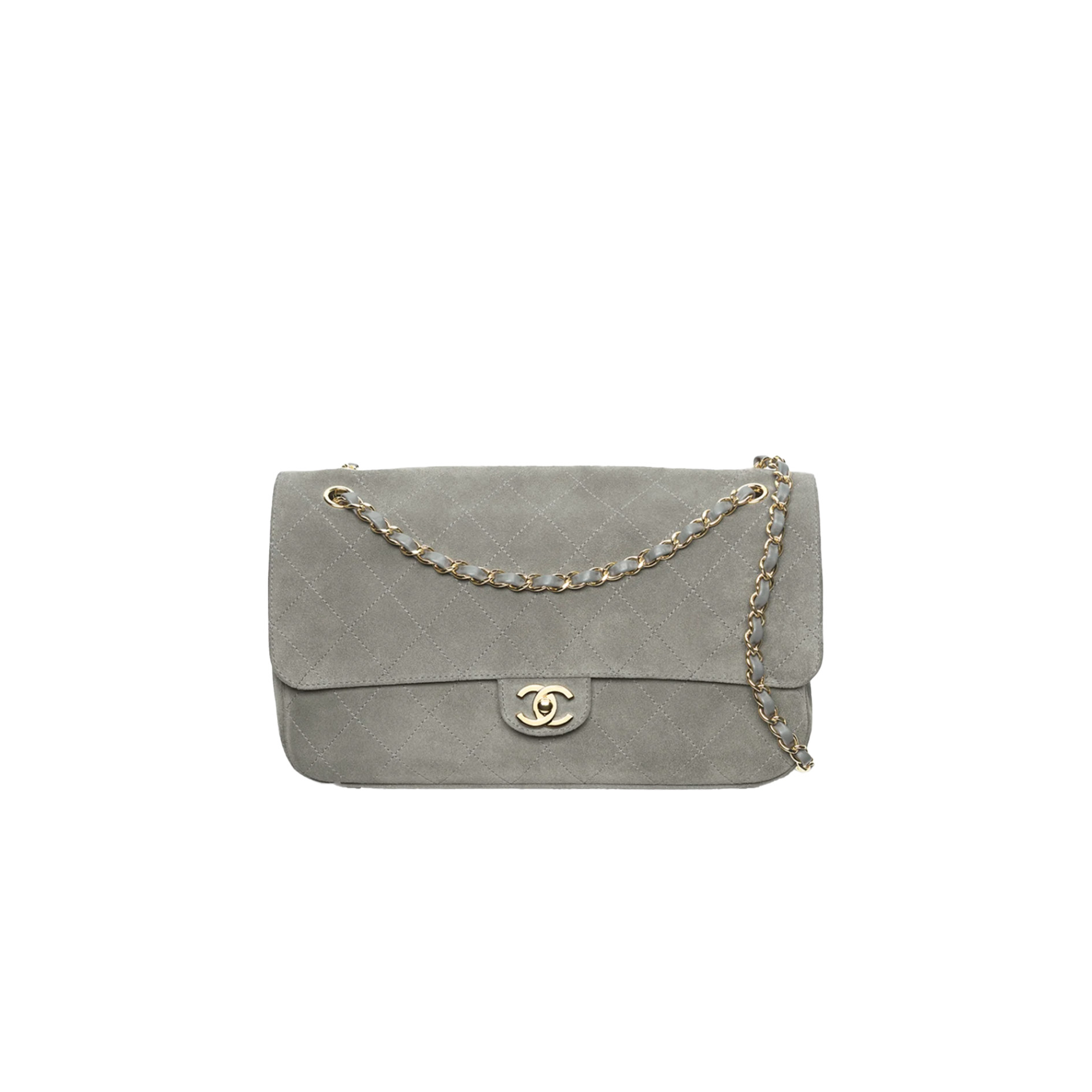 CHANEL Maxi Flap bag Suede Calfskin Dark Gray - image 1