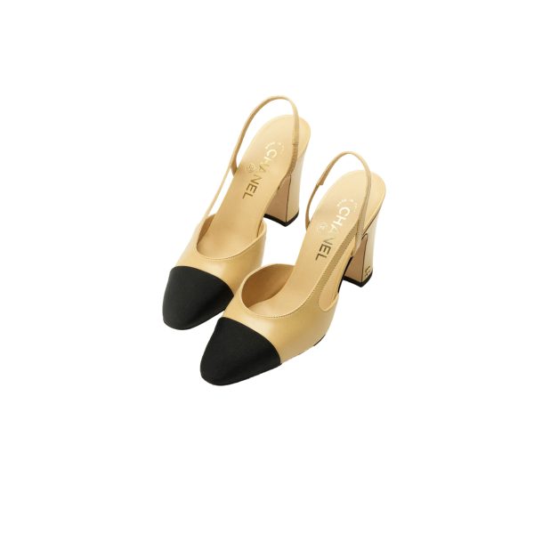 CHANEL Slingbacks Goatskin & Grosgrain