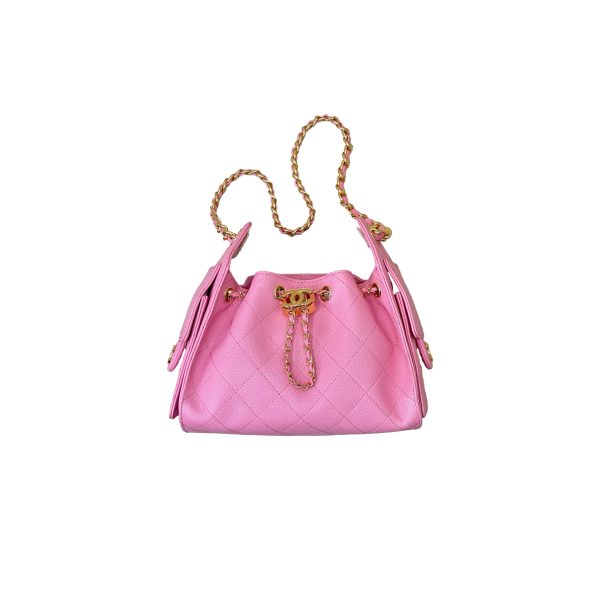 CHANEL 25 Mini Handbag Grained Calfskin Light Gold Hardware